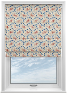 Land & Shore Lorie, Blue Red - Roman Blind